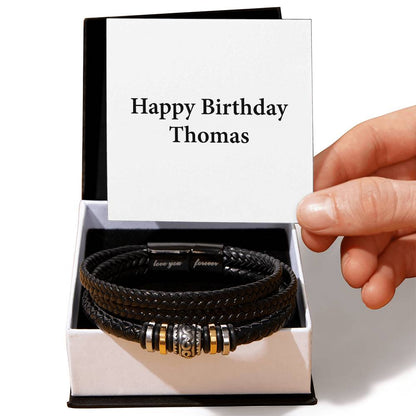 Happy Birthday Thomas - Men's "Love You Forever" Bracelet