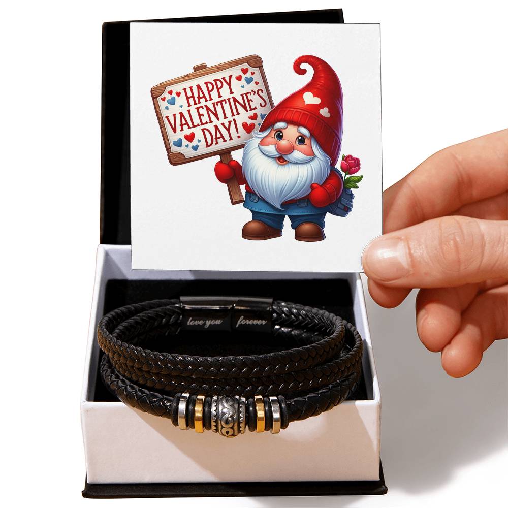 Happy Valentine's Day Gnomes 021 - Men's "Love You Forever" Bracelet