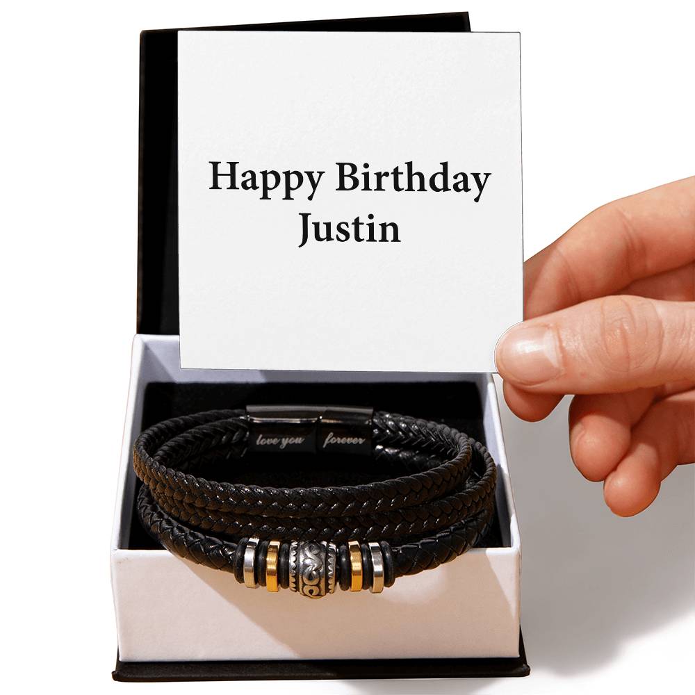 Happy Birthday Justin - Men's "Love You Forever" Bracelet