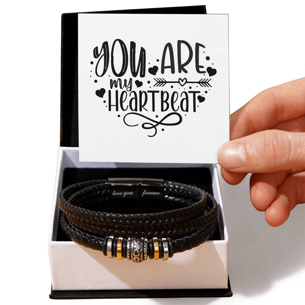 You Are My Heartbeat v2 - Men's "Love You Forever" Bracelet