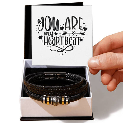 You Are My Heartbeat v2 - Men's "Love You Forever" Bracelet