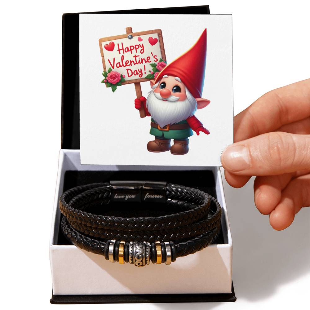 Happy Valentine's Day Gnomes 017 - Men's "Love You Forever" Bracelet