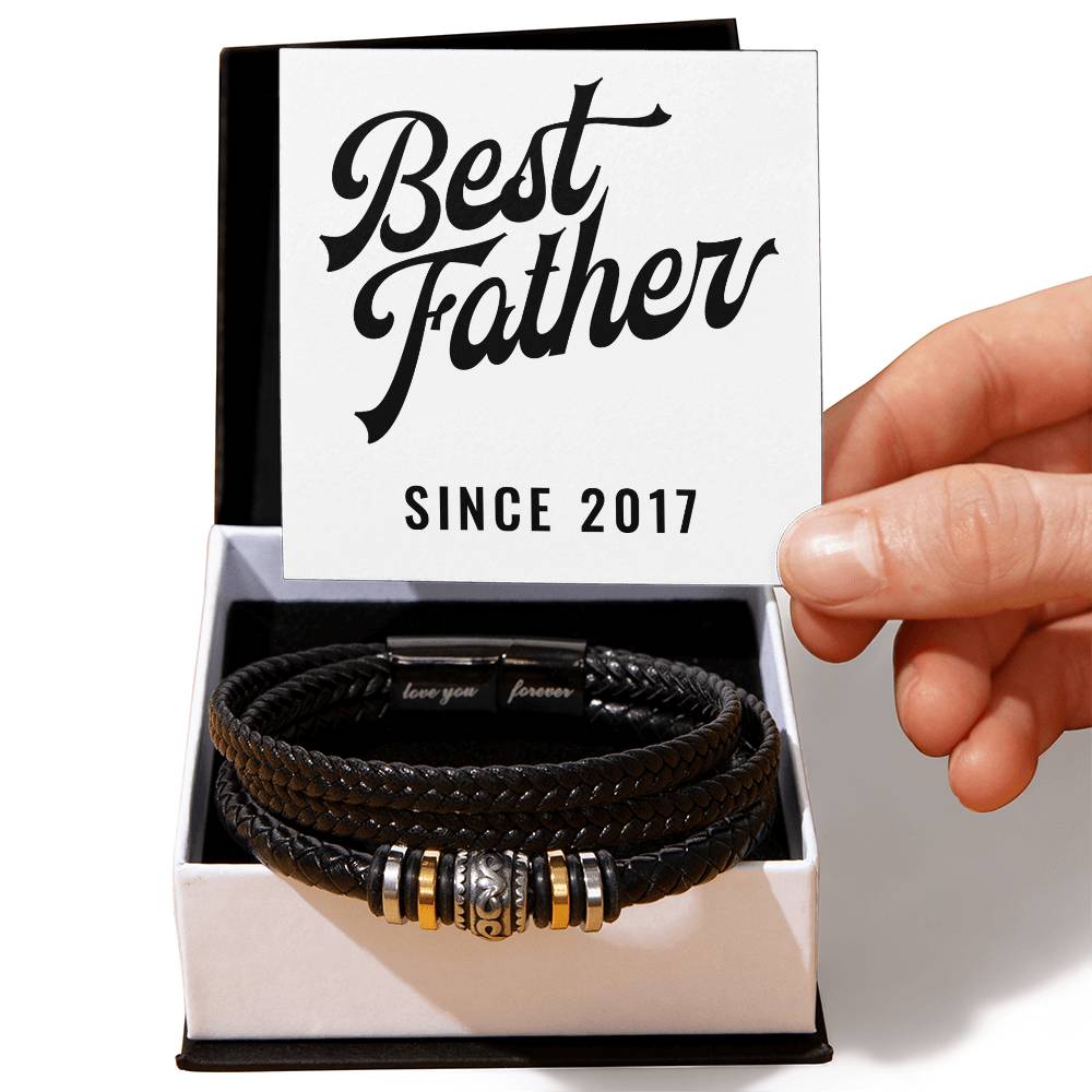 Best Father Since 2017 - Men's "Love You Forever" Bracelet