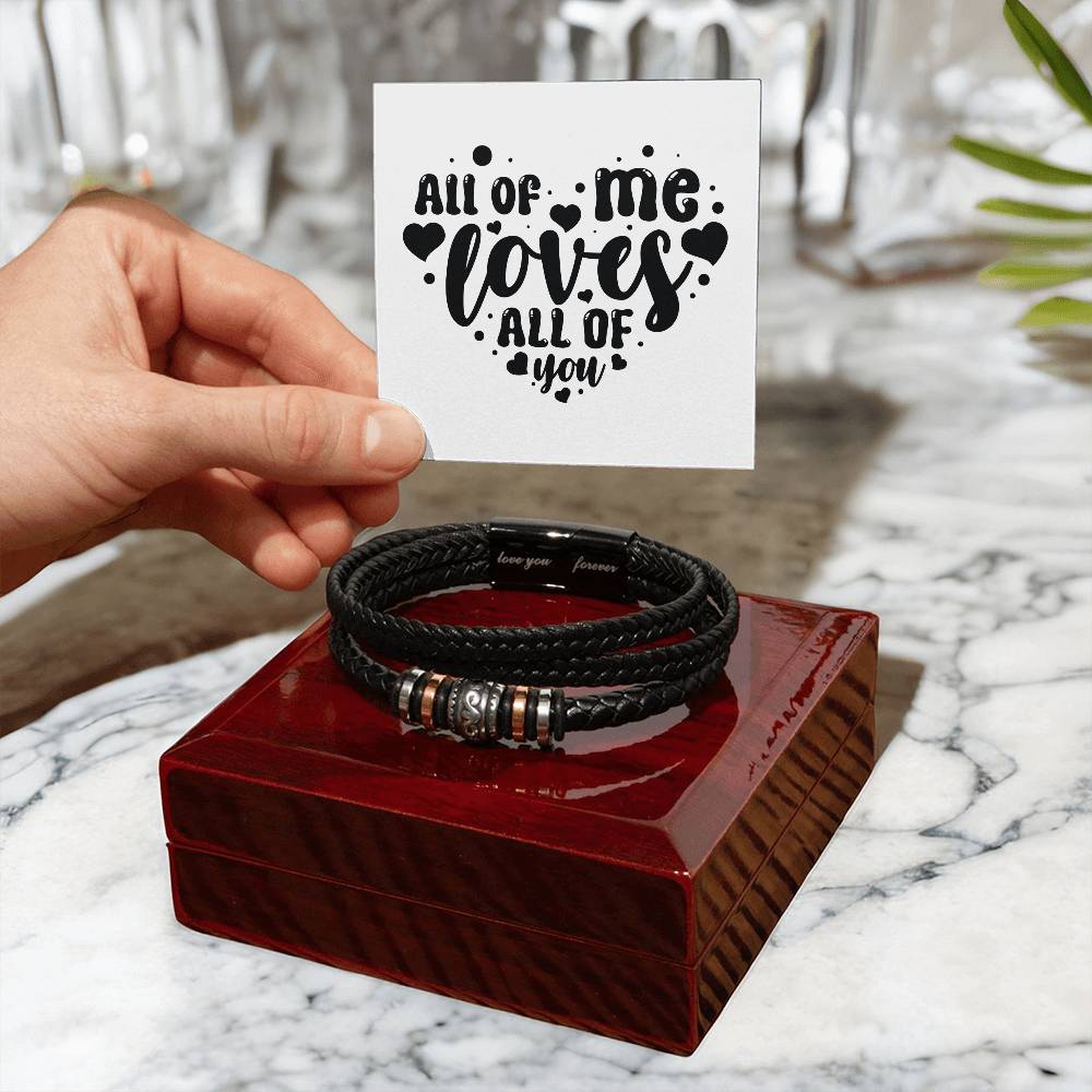 All of Me Loves All of You v2 - Men's "Love You Forever" Bracelet With Mahogany Style Luxury Box