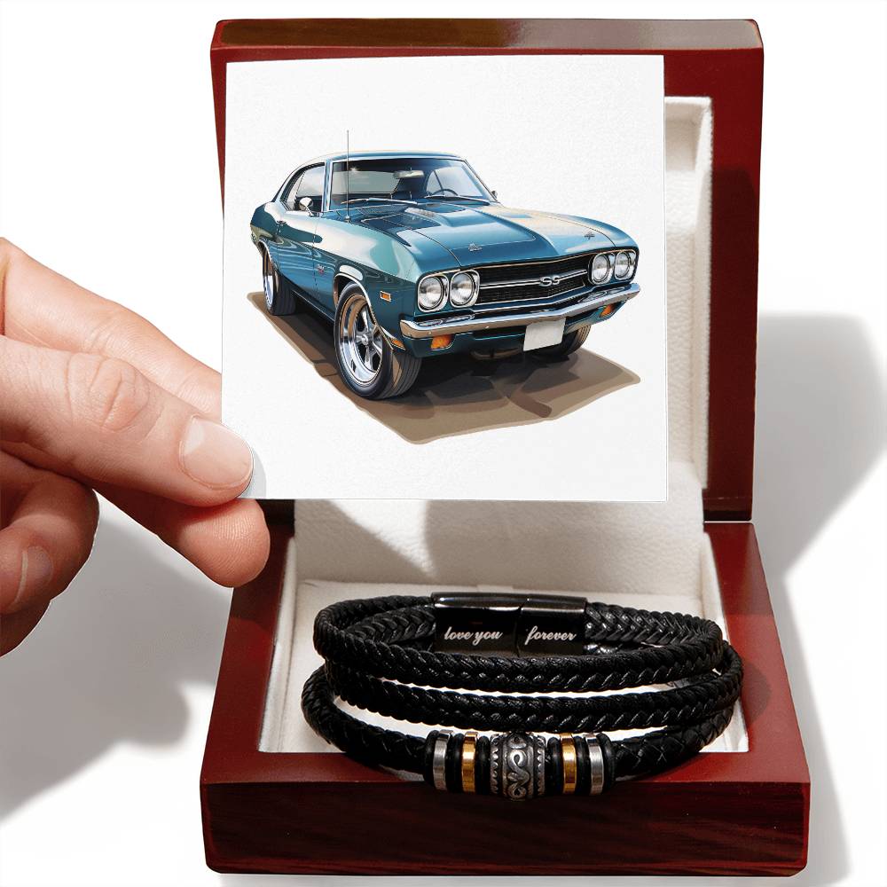 Muscle Car 05 - Men's "Love You Forever" Bracelet With Mahogany Style Luxury Box