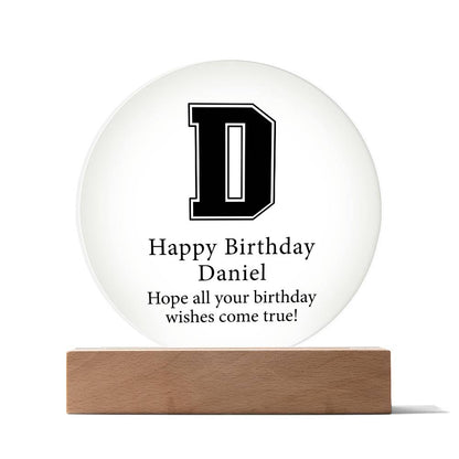 Happy Birthday Daniel v02 - Circle Acrylic Plaque