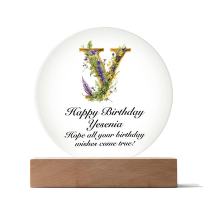 Happy Birthday Yesenia v02 - Circle Acrylic Plaque