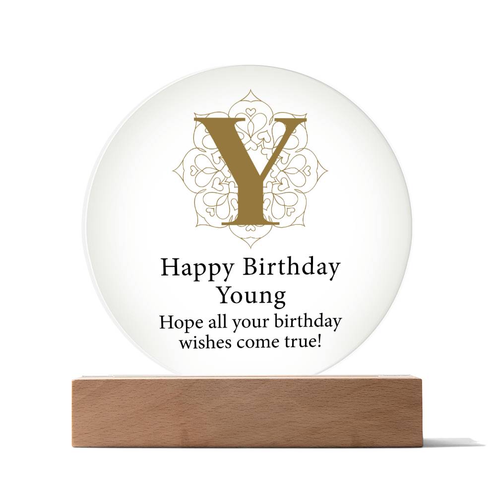Happy Birthday Young v01 - Circle Acrylic Plaque