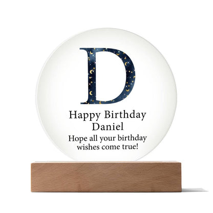 Happy Birthday Daniel v03 - Circle Acrylic Plaque