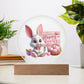 Happy Easter Bunny Sign 06 - Circle Acrylic Plaque