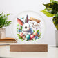 Happy Easter Bunny Sign 01 - Circle Acrylic Plaque