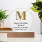 Happy Birthday Markell v01 - Circle Acrylic Plaque