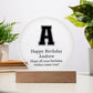 Happy Birthday Andrew v02 - Circle Acrylic Plaque