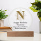 Happy Birthday Nicholas v01 - Circle Acrylic Plaque
