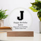 Happy Birthday James v02 - Circle Acrylic Plaque