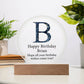 Happy Birthday Brian v03 - Circle Acrylic Plaque