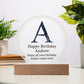 Happy Birthday Andrew v03 - Circle Acrylic Plaque