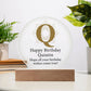 Happy Birthday Quintin v01 - Circle Acrylic Plaque