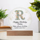 Happy Birthday Robin v01 - Circle Acrylic Plaque