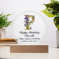 Happy Birthday Priscilla v02 - Circle Acrylic Plaque