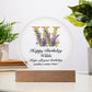 Happy Birthday Wilda v02 - Circle Acrylic Plaque
