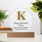 Happy Birthday Kirby v01 - Circle Acrylic Plaque