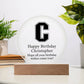 Happy Birthday Christopher v02 - Circle Acrylic Plaque