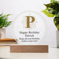 Happy Birthday Patrick v01 - Circle Acrylic Plaque