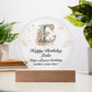 Happy Birthday Leslie v01 - Circle Acrylic Plaque