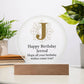 Happy Birthday Jerrod v01 - Circle Acrylic Plaque