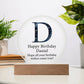 Happy Birthday Daniel v03 - Circle Acrylic Plaque