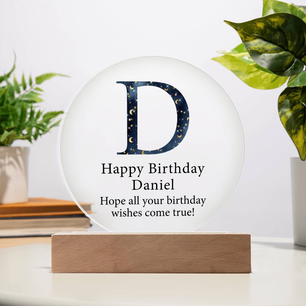 Happy Birthday Daniel v03 - Circle Acrylic Plaque