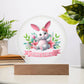 Happy Easter Bunny Sign 04 - Circle Acrylic Plaque