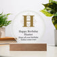 Happy Birthday Hunter v01 - Circle Acrylic Plaque
