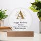 Happy Birthday Alvaro v01 - Circle Acrylic Plaque