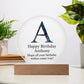 Happy Birthday Anthony v03 - Circle Acrylic Plaque