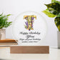 Happy Birthday Tiffany v02 - Circle Acrylic Plaque