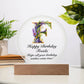 Happy Birthday Freida v02 - Circle Acrylic Plaque