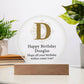 Happy Birthday Douglas v01 - Circle Acrylic Plaque
