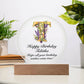 Happy Birthday Tabitha v02 - Circle Acrylic Plaque