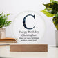 Happy Birthday Christopher v03 - Circle Acrylic Plaque