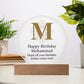 Happy Birthday Mohammad v01 - Circle Acrylic Plaque