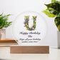 Happy Birthday Ute v02 - Circle Acrylic Plaque
