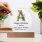 Happy Birthday Arlena v02 - Circle Acrylic Plaque