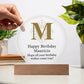Happy Birthday Mauricio v01 - Circle Acrylic Plaque