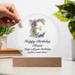 Happy Birthday Ebonie v02 - Circle Acrylic Plaque