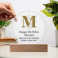 Happy Birthday Mitchel v01 - Circle Acrylic Plaque