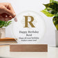 Happy Birthday Reid v01 - Circle Acrylic Plaque