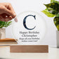 Happy Birthday Christopher v03 - Circle Acrylic Plaque