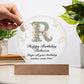 Happy Birthday Rebecca v01 - Circle Acrylic Plaque
